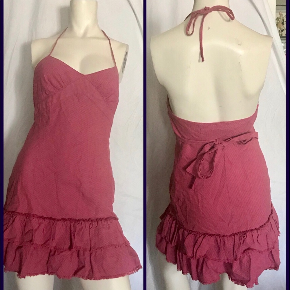 American Eagle outfitters red linen & cotton dress
